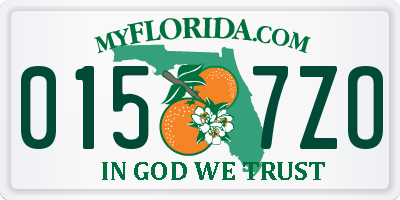 FL license plate 0157ZO