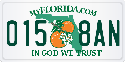 FL license plate 0158AN