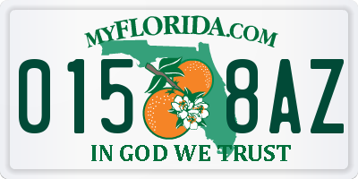 FL license plate 0158AZ