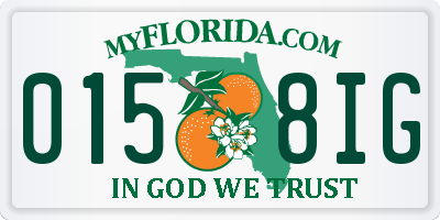 FL license plate 0158IG