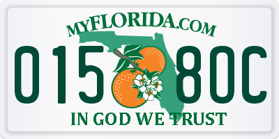 FL license plate 0158OC