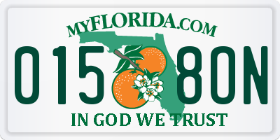 FL license plate 0158ON