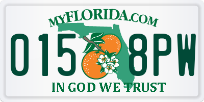 FL license plate 0158PW