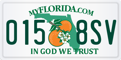 FL license plate 0158SV