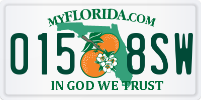 FL license plate 0158SW