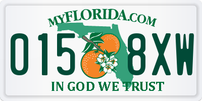 FL license plate 0158XW
