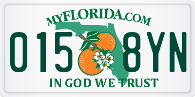 FL license plate 0158YN