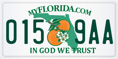 FL license plate 0159AA