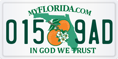 FL license plate 0159AD