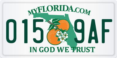 FL license plate 0159AF