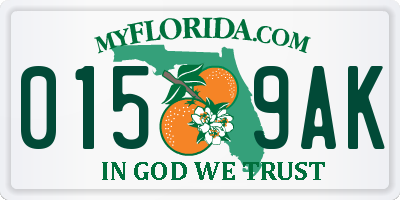 FL license plate 0159AK