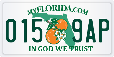 FL license plate 0159AP