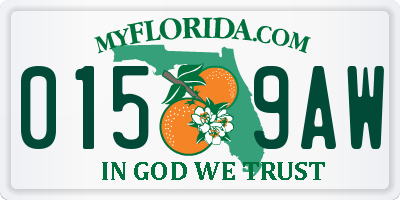 FL license plate 0159AW