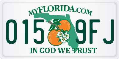 FL license plate 0159FJ