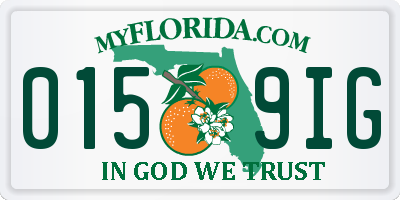 FL license plate 0159IG