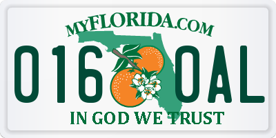 FL license plate 0160AL