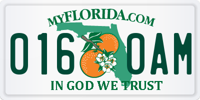 FL license plate 0160AM