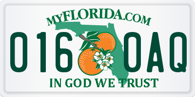 FL license plate 0160AQ
