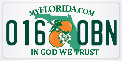 FL license plate 0160BN