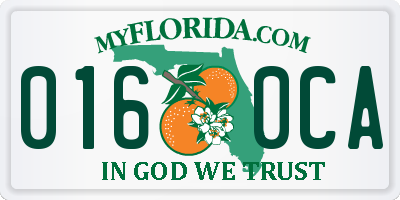 FL license plate 0160CA