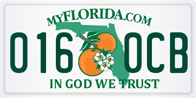 FL license plate 0160CB