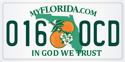 FL license plate 0160CD