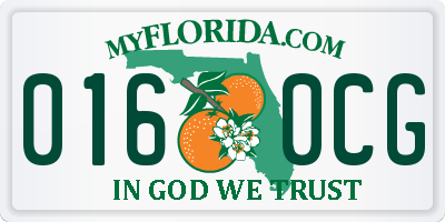 FL license plate 0160CG