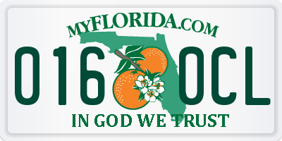 FL license plate 0160CL