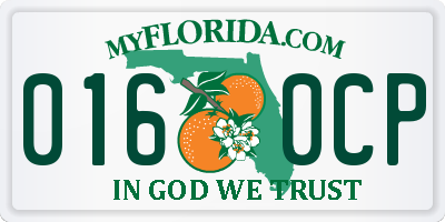 FL license plate 0160CP