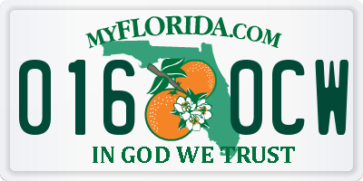 FL license plate 0160CW
