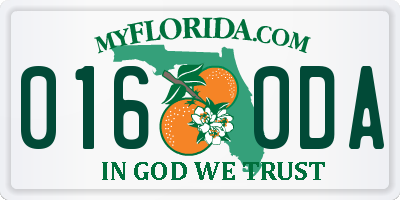 FL license plate 0160DA