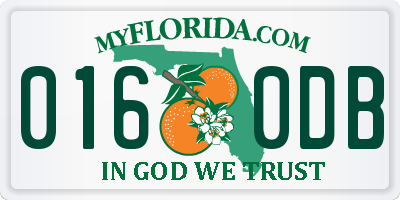 FL license plate 0160DB