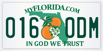 FL license plate 0160DM