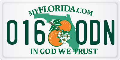 FL license plate 0160DN