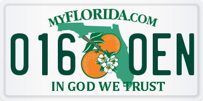 FL license plate 0160EN