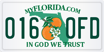 FL license plate 0160FD