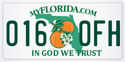 FL license plate 0160FH
