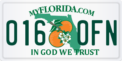 FL license plate 0160FN