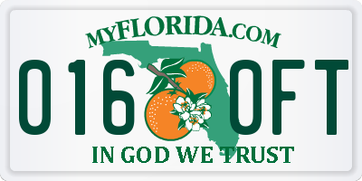FL license plate 0160FT