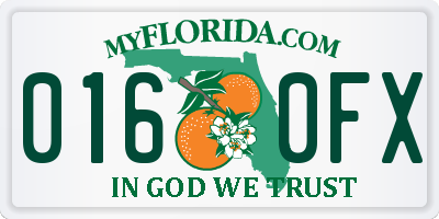 FL license plate 0160FX