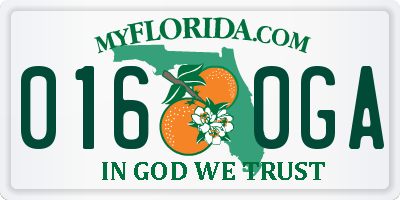 FL license plate 0160GA