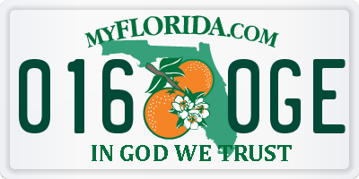FL license plate 0160GE