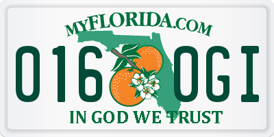 FL license plate 0160GI