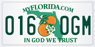 FL license plate 0160GM