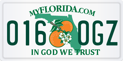FL license plate 0160GZ