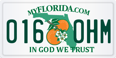 FL license plate 0160HM