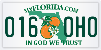 FL license plate 0160HO