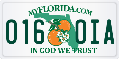 FL license plate 0160IA