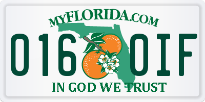 FL license plate 0160IF