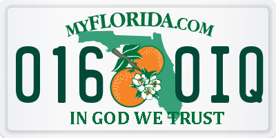 FL license plate 0160IQ